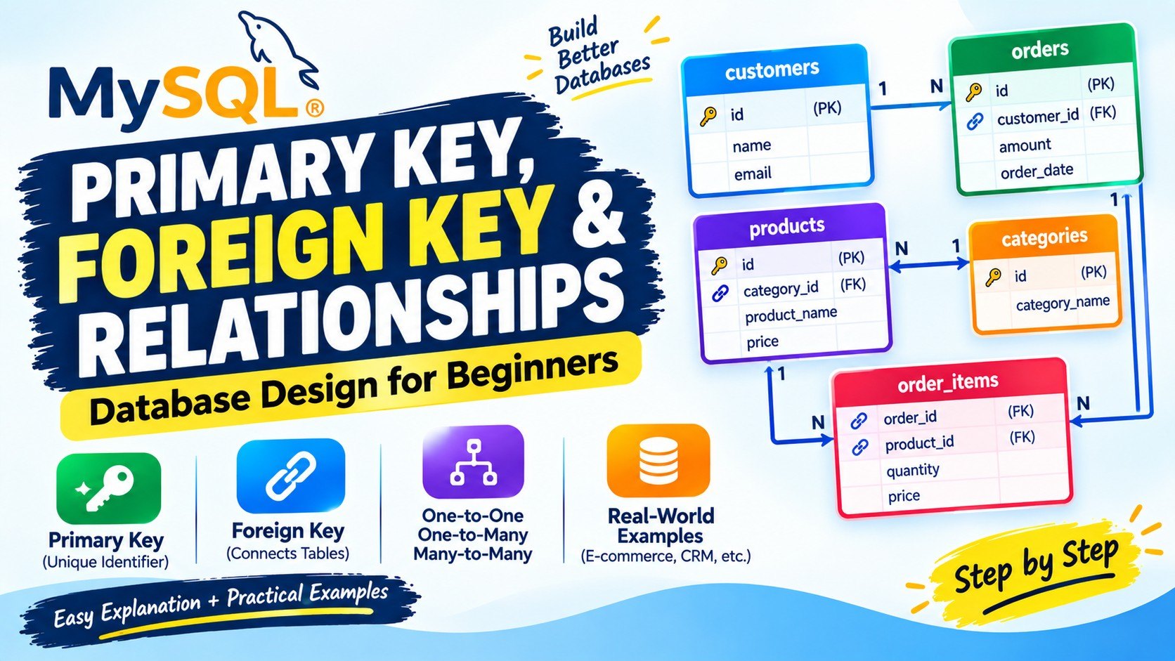 MySQL Primary Key, Foreign Key & Relationships: Database Design for Beginners